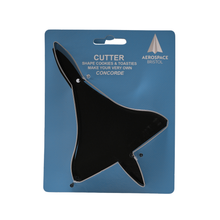 Load image into Gallery viewer, A black metal manta ray cookie cutter in its original blue cardboard packaging, branded with 'AEROSPACE BRISTOL'.