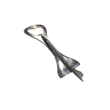 Load image into Gallery viewer, A silver-colored magnetic Concorde-shaped bottle opener.