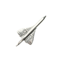 Load image into Gallery viewer, Concorde silver pin badge on a white background