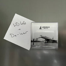 Load image into Gallery viewer, Black and white Concorde 002 at RAF Fairford fridge magnet
