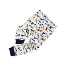 Load image into Gallery viewer, VINTAGE AEROPLANE PRINT CHILDRENS COSY PYJAMAS
