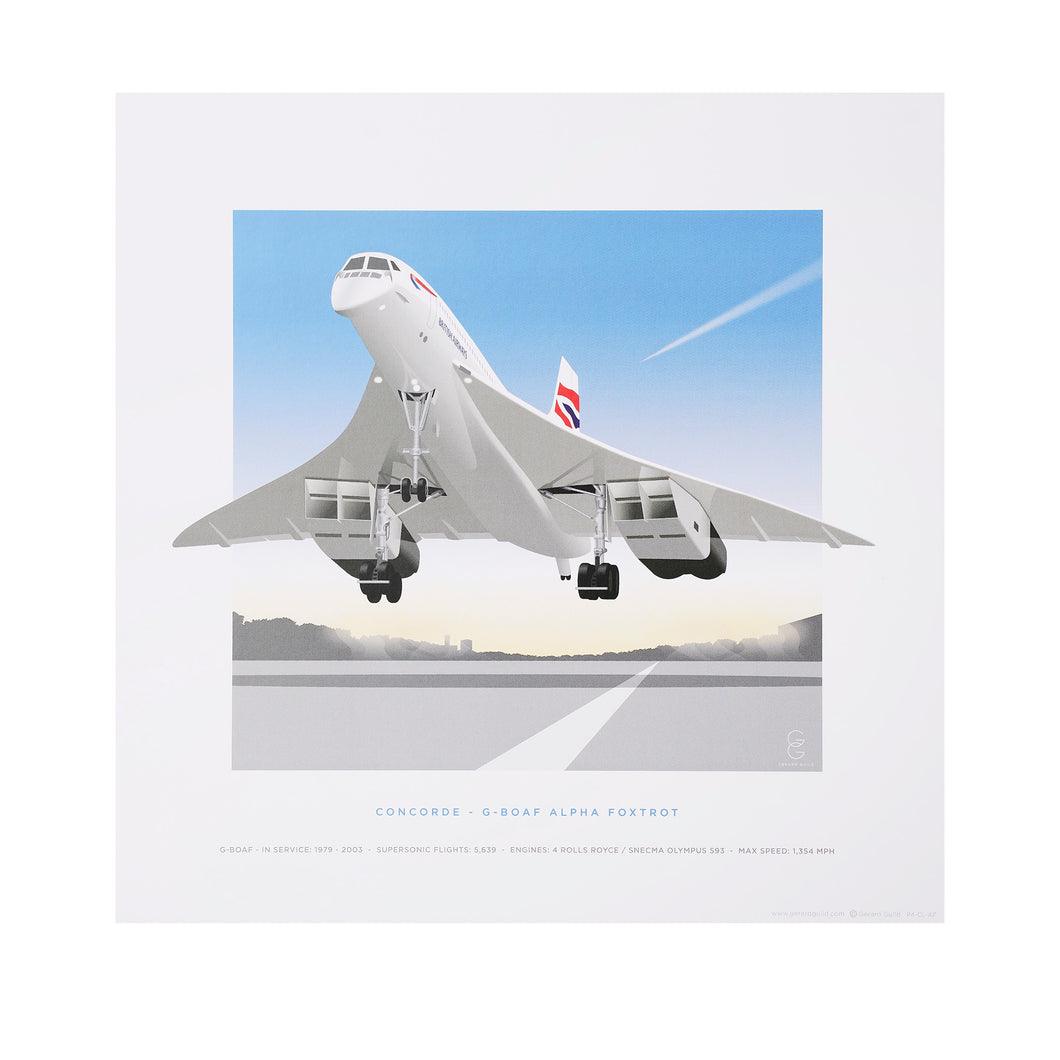 CONCORDE SUNSET LANDING ART PRINT